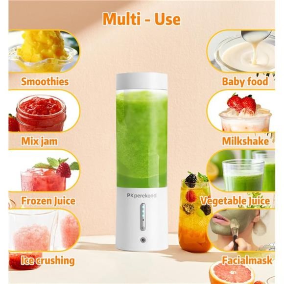 Portable Blender , Personal Mini Blender with 6 Blades, 16 Oz - Picture 3 of 5